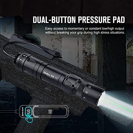 Olight Odin GL Mini – פנס טקטי עם לייזר ירוק 1000 לומן למסילת פיקטיני - Image 12