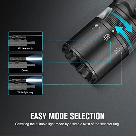 Olight Odin GL Mini – פנס טקטי עם לייזר ירוק 1000 לומן למסילת פיקטיני - Image 13