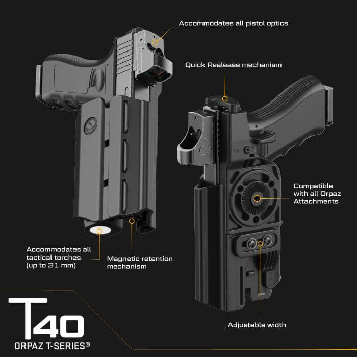 נרתיק אמצעים חיצוני לאקדח אורפז - T40 LIGHT OWB LEVEL II RETENTION - Image 7