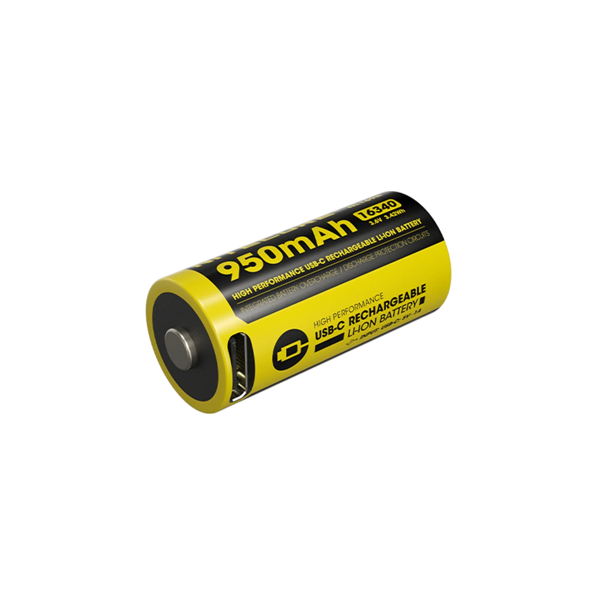 סוללת ליתיום נטענת Nitecore NL169R | USB-C 16340 950mAh - Image 2