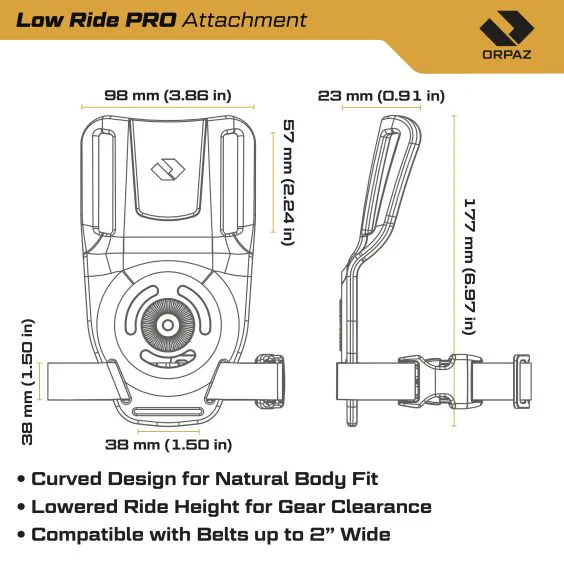 מתאם נשיאה Orpaz Low Ride Pro עם רצועת ירך מובנית (LRPRO) - Image 3
