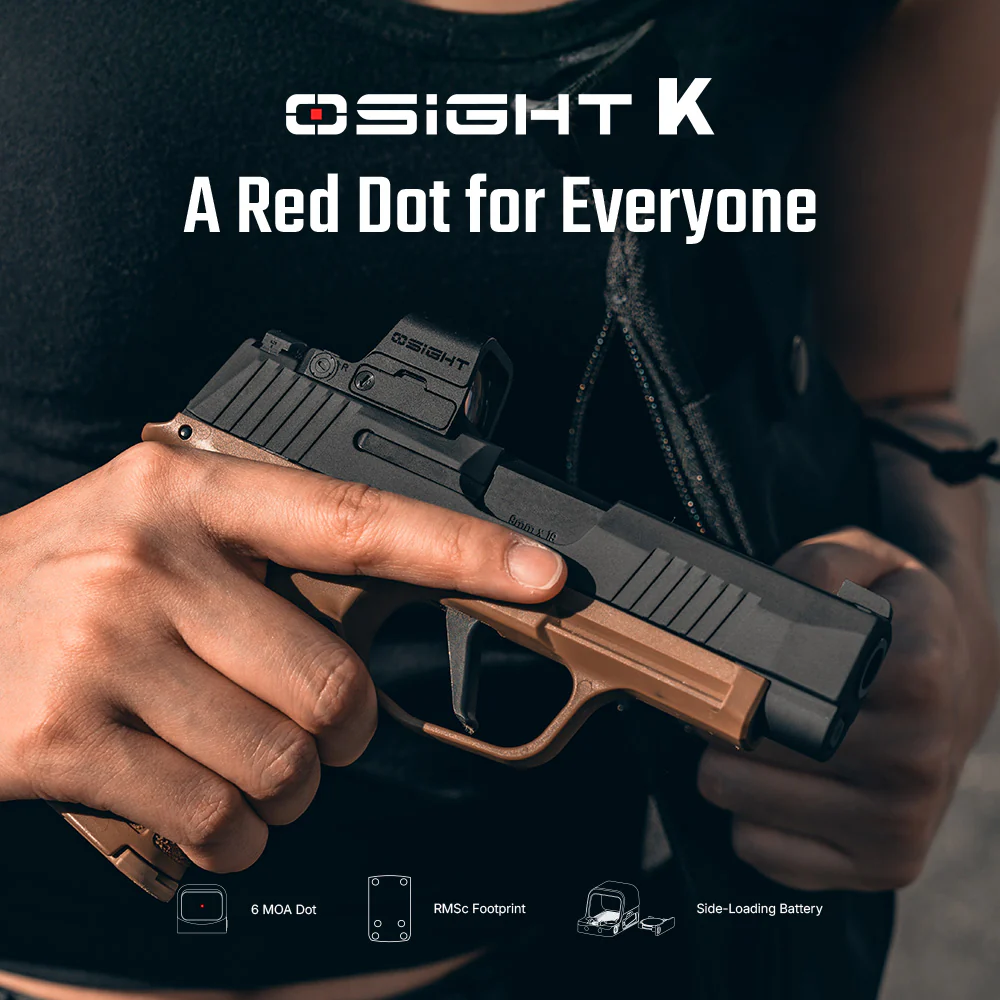 Osight K – כוונת רד-דוט 6 MOA עם תושבת RMSc וסוללה צדדית - Image 10