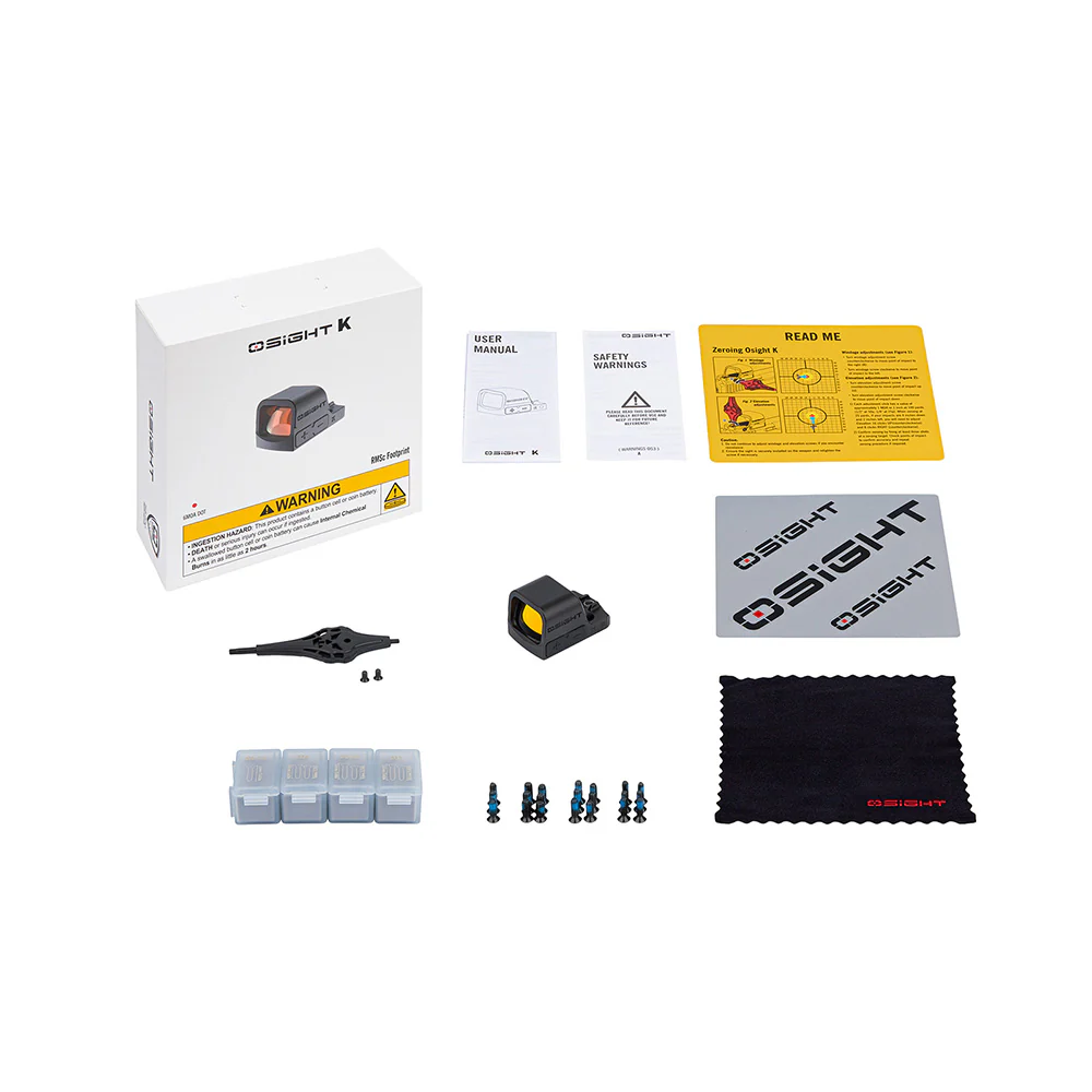 Osight K – כוונת רד-דוט 6 MOA עם תושבת RMSc וסוללה צדדית - Image 5