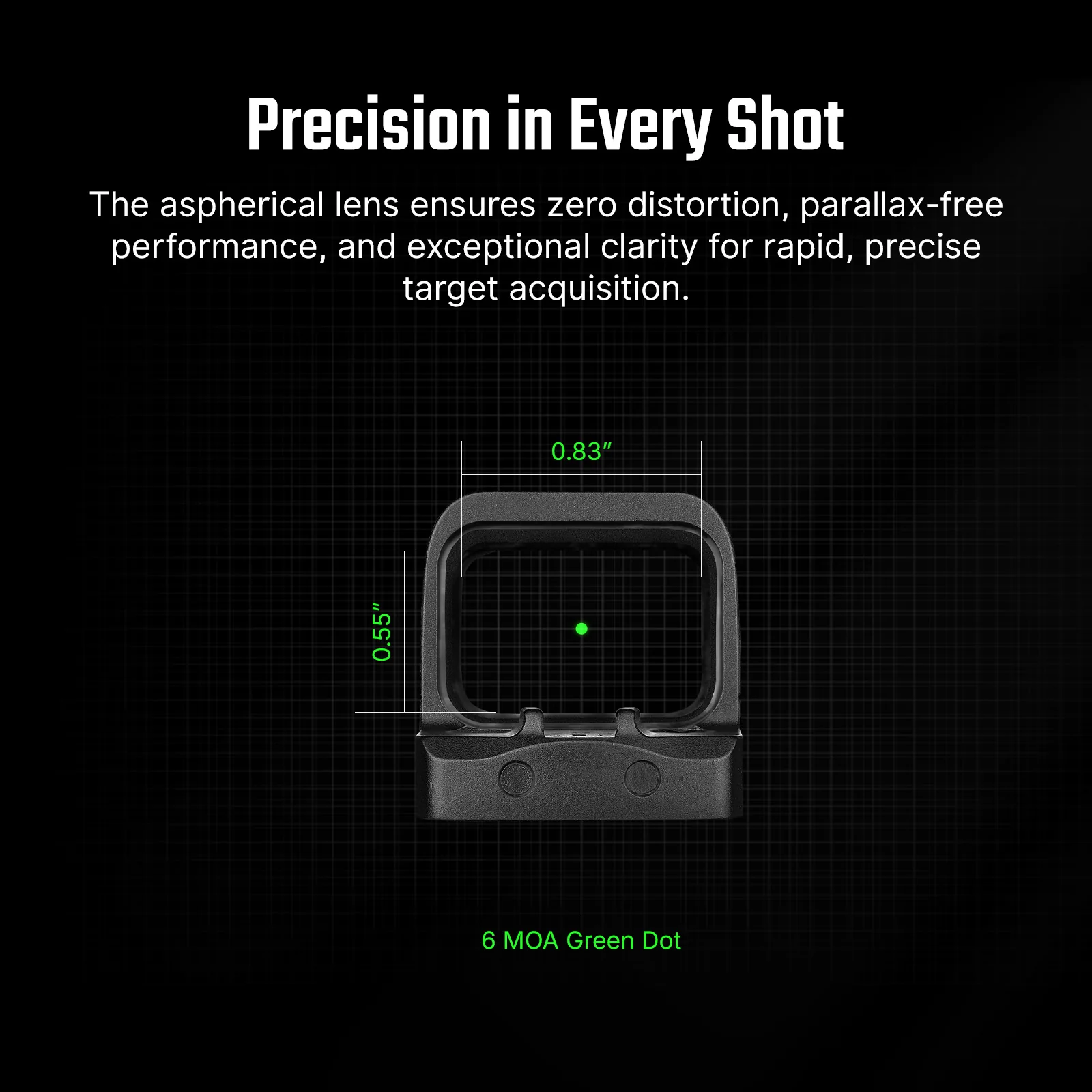 כוונת השלכה סגורה RMSc – OSIGHT SE Enclosed Green Dot 6 MOA - Image 6