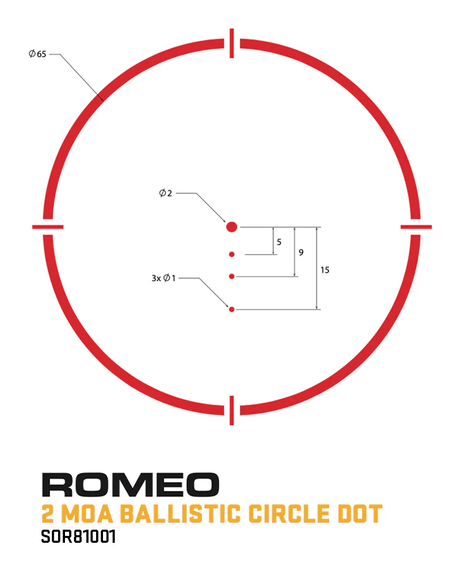 SIG SAUER ROMEO8H 1×38 – כוונת השלכה נקודה סגורה 2 MOA, MOTAC - Image 5