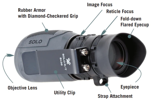 משקפת טקטית חד עינית Vortex Solo R/T 8X36 למדידת טווח - Image 6